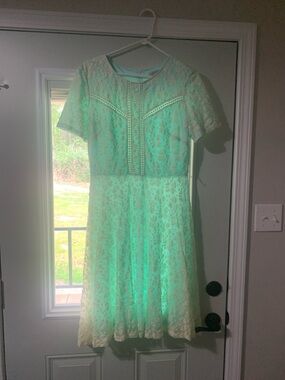 madison leigh Cream Lace Fit-and-Flare Dress